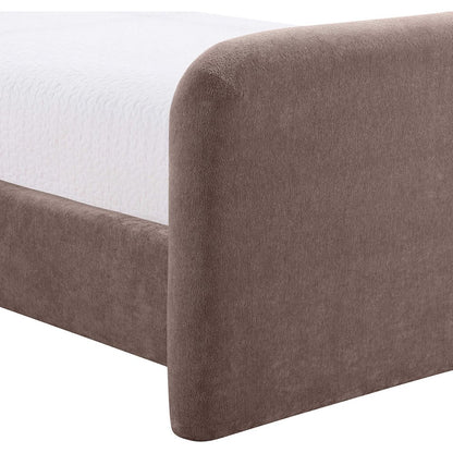 Fira Brown Chenille Fabric Upholstered Full Bed