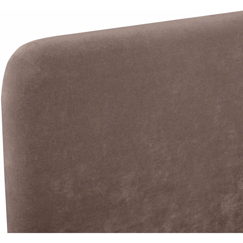 Fira Brown Chenille Fabric Upholstered King Bed