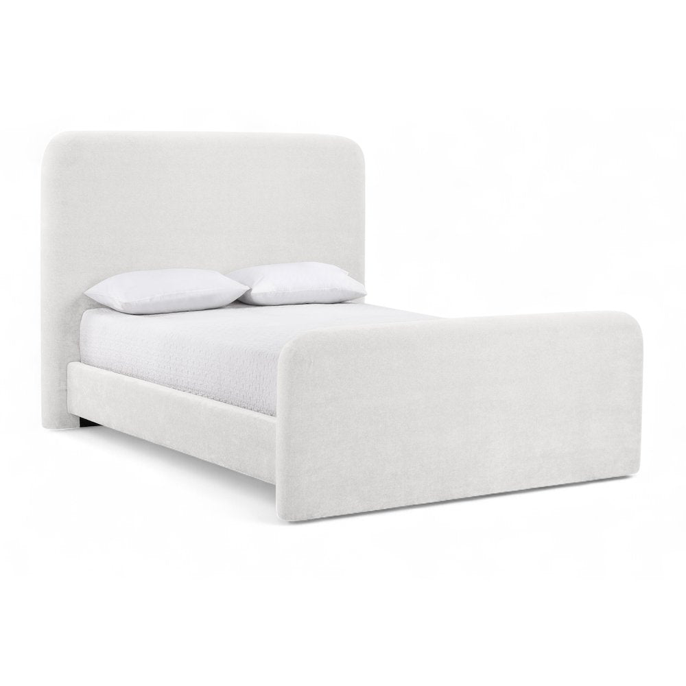 Fira Cream Chenille Fabric Upholstered Full Bed