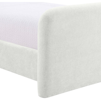 Fira Cream Chenille Fabric Upholstered Full Bed