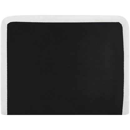 Fira Cream Chenille Fabric Upholstered Queen Bed