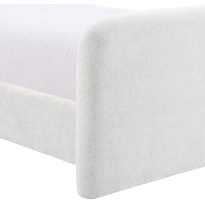 Fira Cream Chenille Fabric Upholstered Queen Bed
