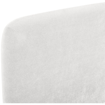 Fira Cream Chenille Fabric Upholstered Twin Bed