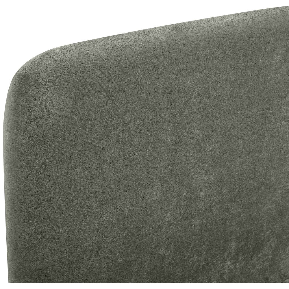 Fira Green Chenille Fabric Upholstered Queen Bed