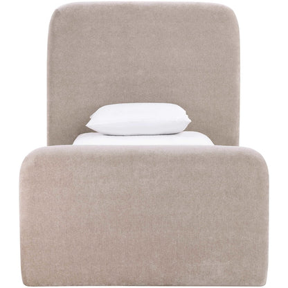 Fira Taupe Chenille Fabric Upholstered Twin Bed