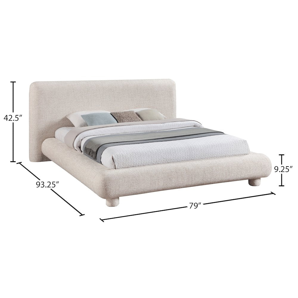 Blair Beige Fabric Upholstered Full Bed