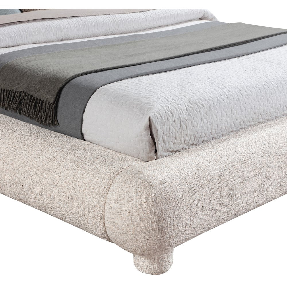 Blair Beige Fabric Upholstered Full Bed