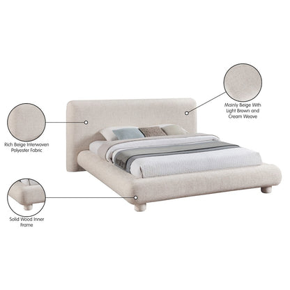 Blair Beige Fabric Upholstered King Bed