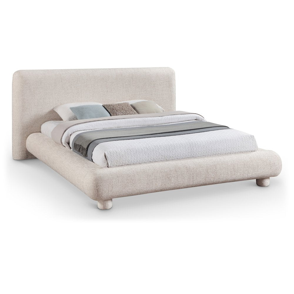 Blair Beige Fabric Upholstered King Bed