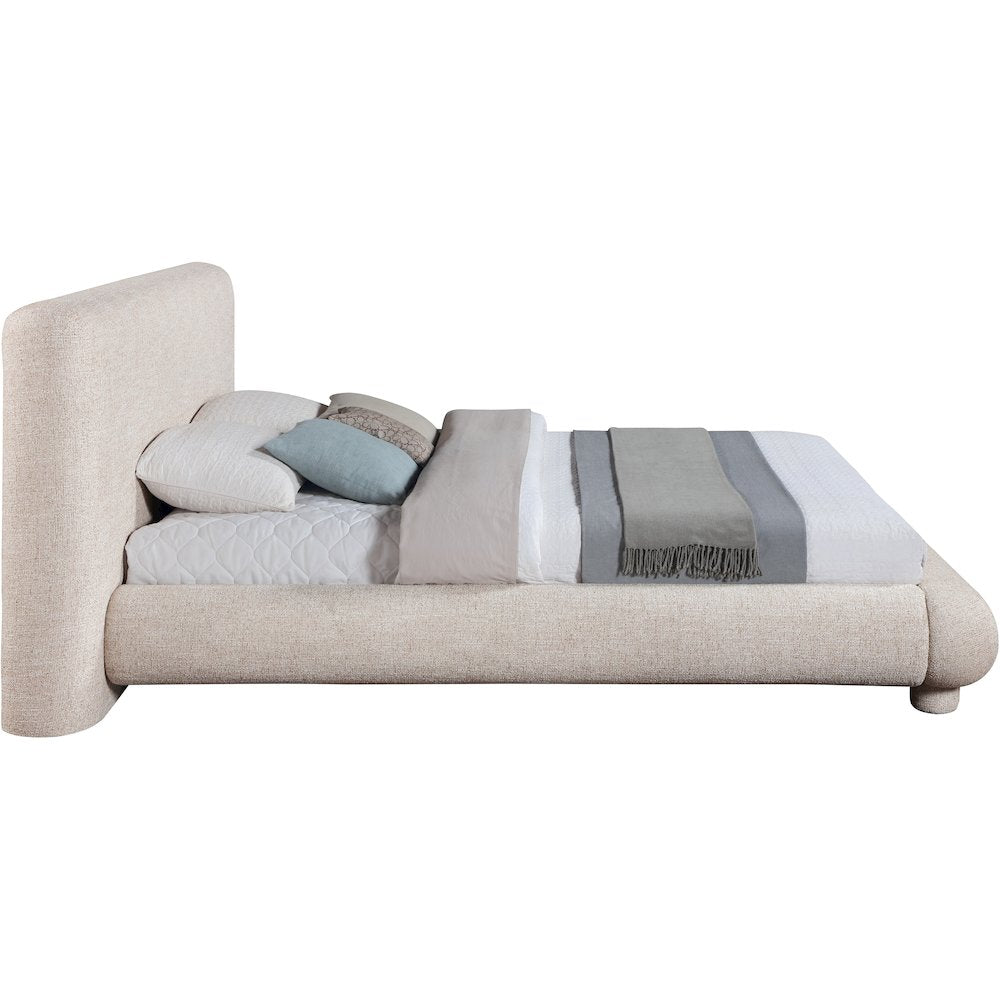 Blair Beige Fabric Upholstered Queen Bed