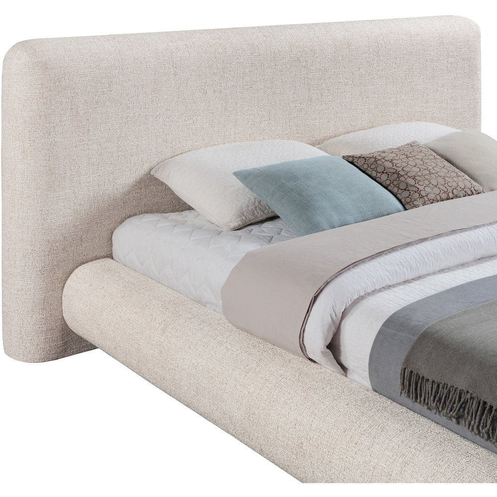 Blair Beige Fabric Upholstered Queen Bed