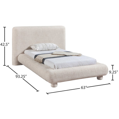 Blair Beige Fabric Upholstered Twin Bed