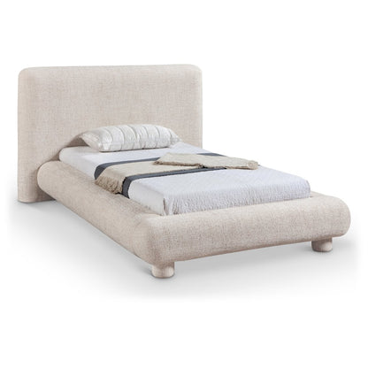 Blair Beige Fabric Upholstered Twin Bed