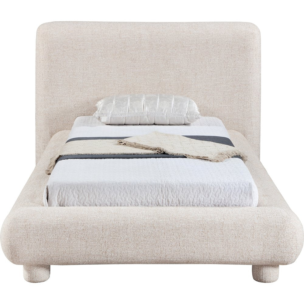 Blair Beige Fabric Upholstered Twin Bed