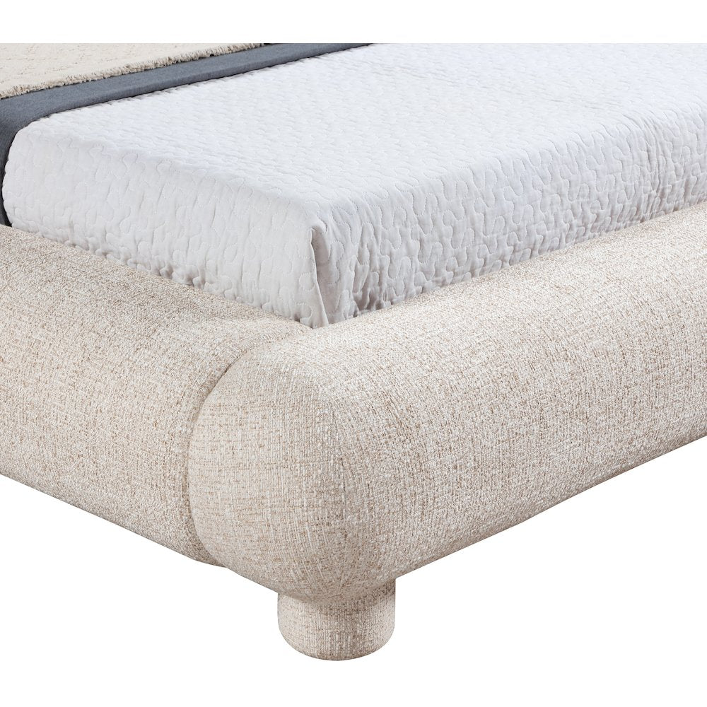 Blair Beige Fabric Upholstered Twin Bed