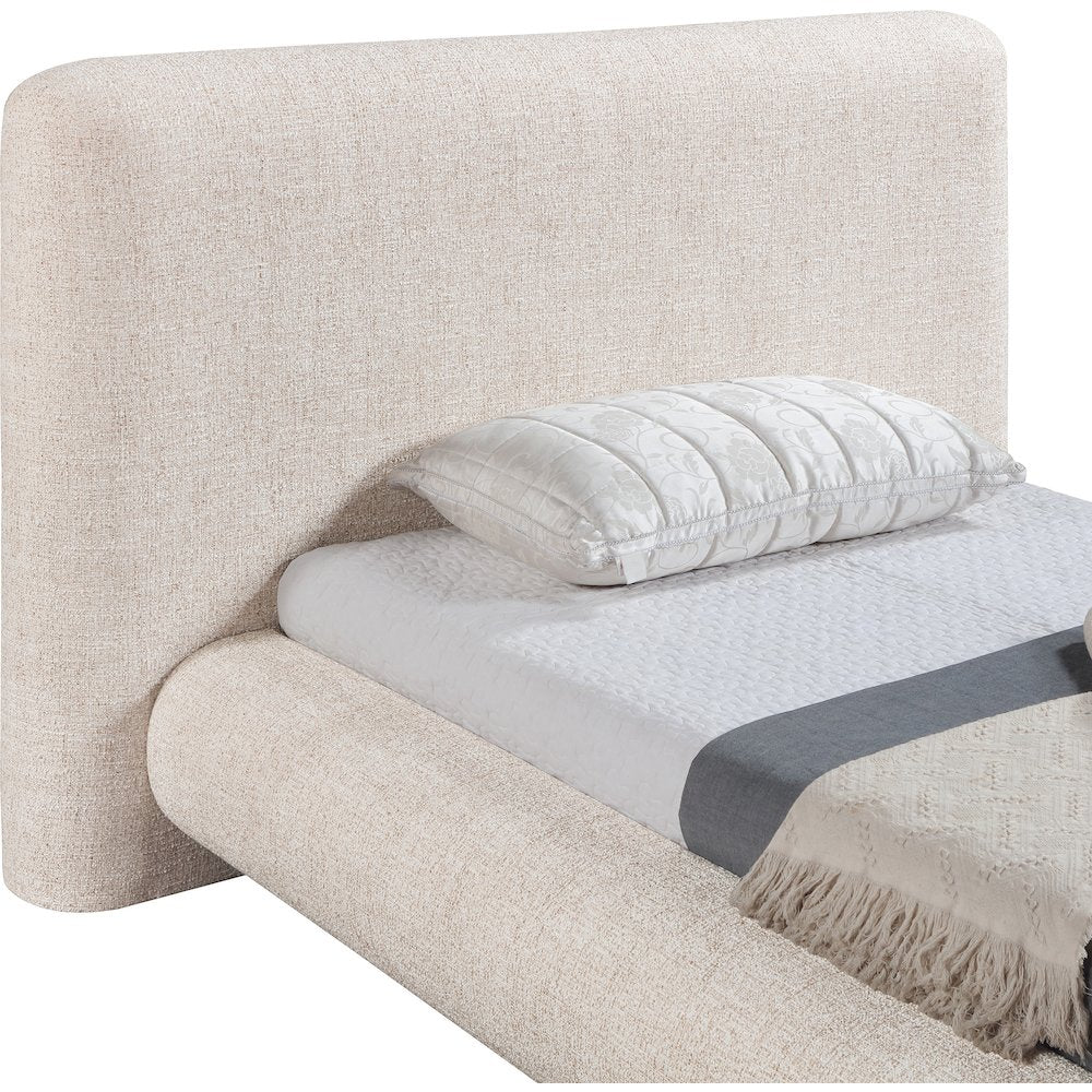 Blair Beige Fabric Upholstered Twin Bed
