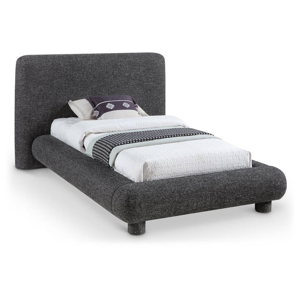 Blair Black Fabric Upholstered Twin Bed