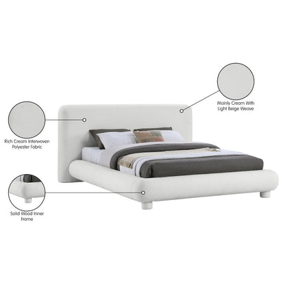 Blair Cream Fabric Upholstered Full Bed