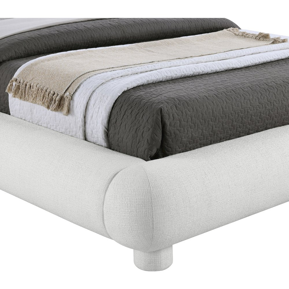 Blair Cream Fabric Upholstered King Bed