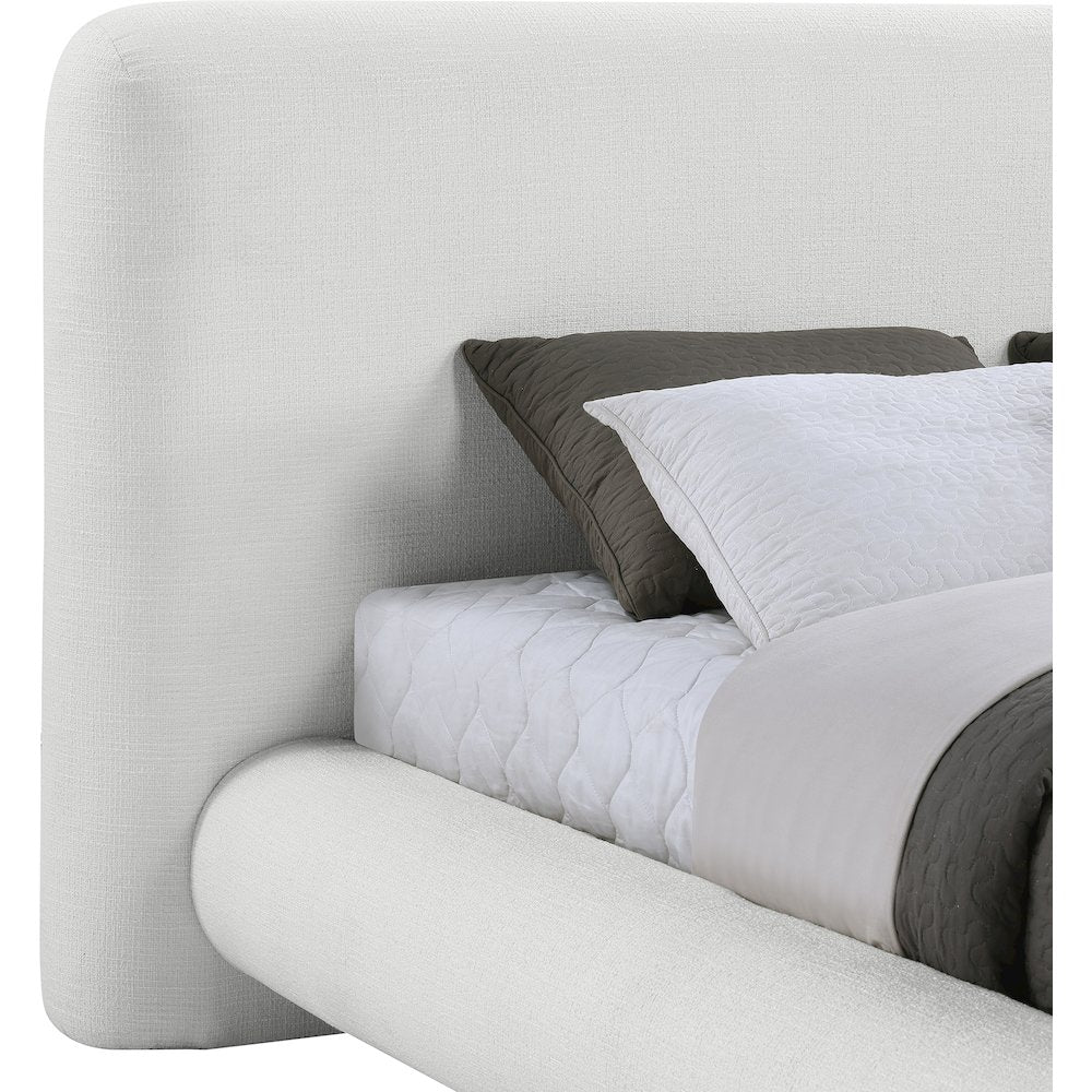 Blair Cream Fabric Upholstered King Bed