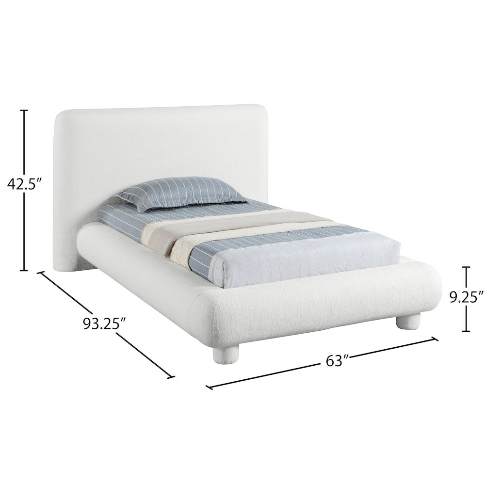 Blair Cream Fabric Upholstered Twin Bed