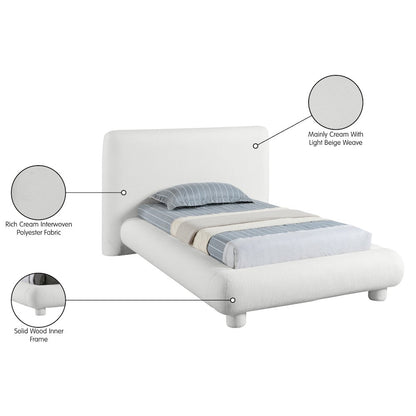 Blair Cream Fabric Upholstered Twin Bed