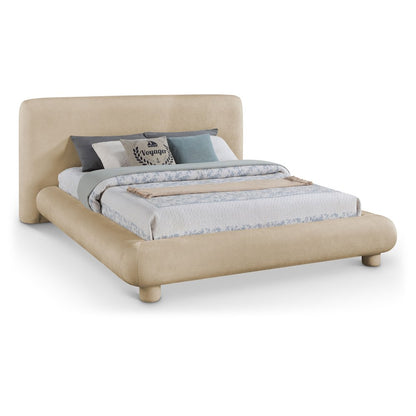 Blair Beige Chenille Fabric Upholstered Full Bed