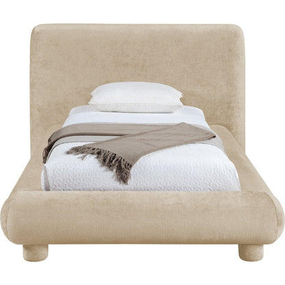 Blair Beige Chenille Fabric Upholstered Twin Bed