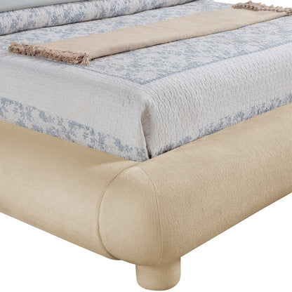 Blair Beige Chenille Fabric Upholstered Twin Bed