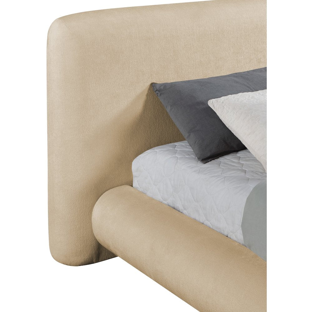 Blair Beige Chenille Fabric Upholstered Twin Bed