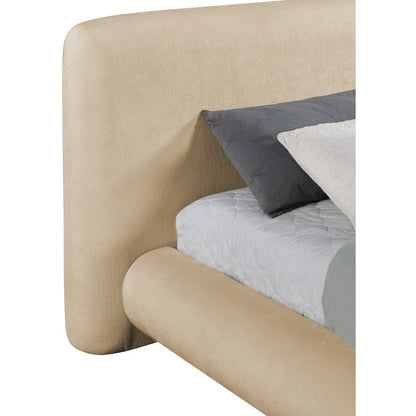 Blair Beige Chenille Fabric Upholstered Twin Bed