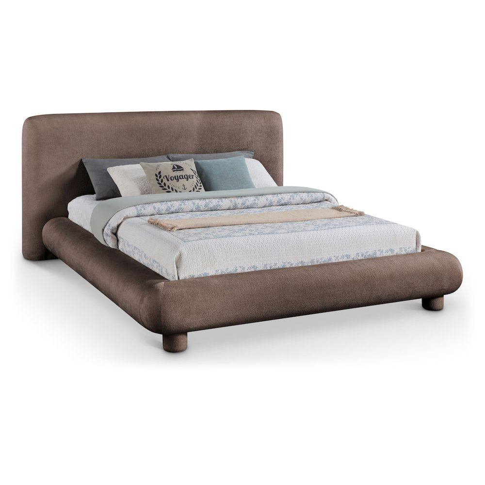 Blair Brown Chenille Fabric Upholstered King Bed