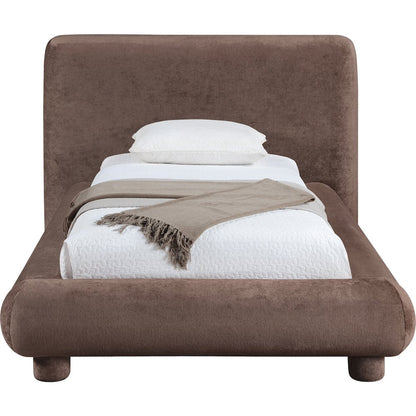 Blair Brown Chenille Fabric Upholstered Twin Bed