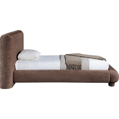 Blair Brown Chenille Fabric Upholstered Twin Bed