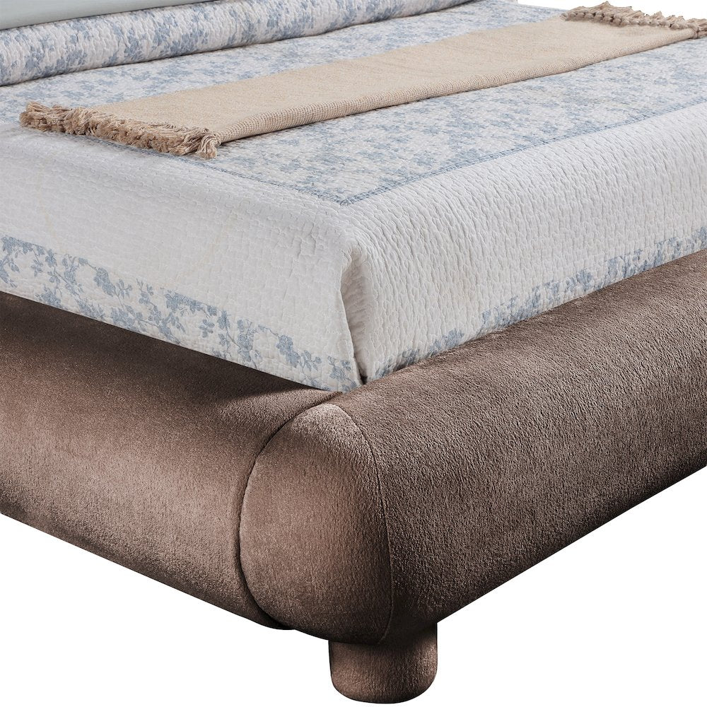 Blair Brown Chenille Fabric Upholstered Twin Bed