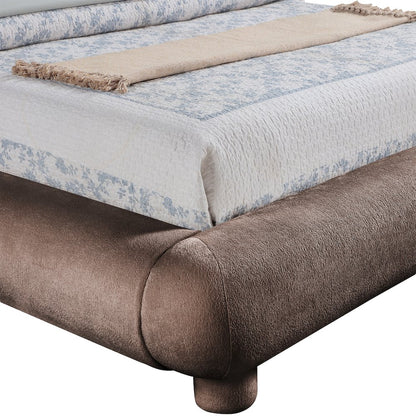 Blair Brown Chenille Fabric Upholstered Twin Bed