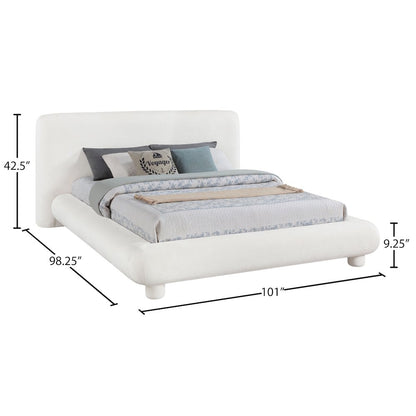 Blair Cream Chenille Fabric Upholstered King Bed