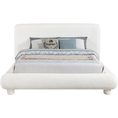 Blair Cream Chenille Fabric Upholstered King Bed