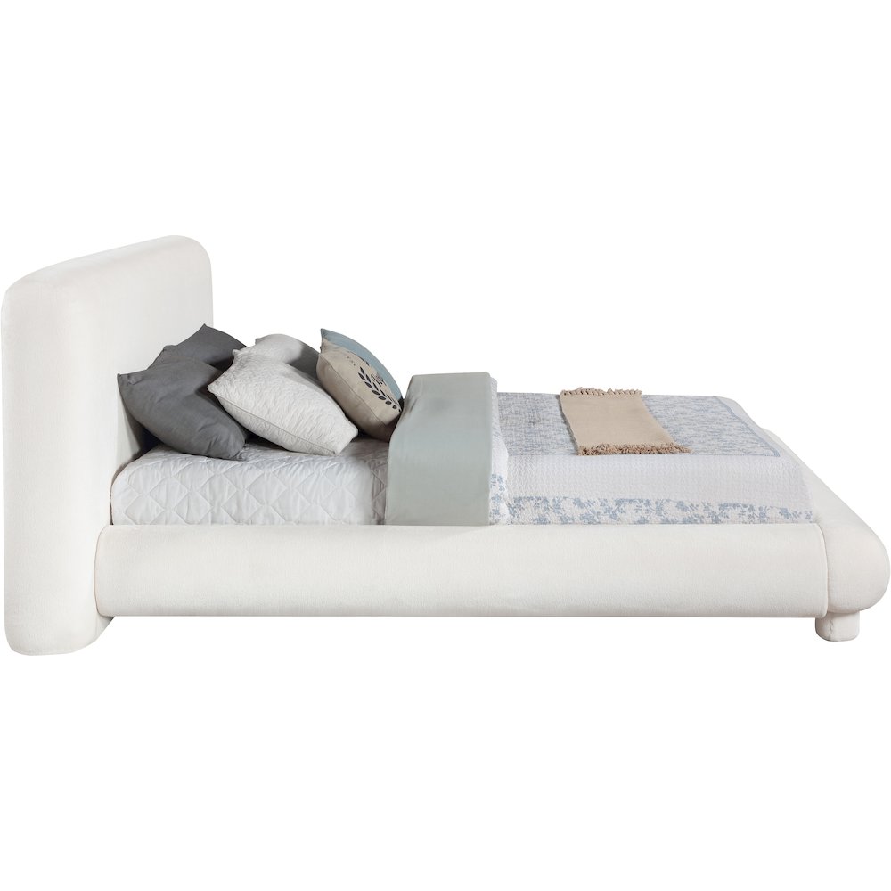 Blair Cream Chenille Fabric Upholstered King Bed