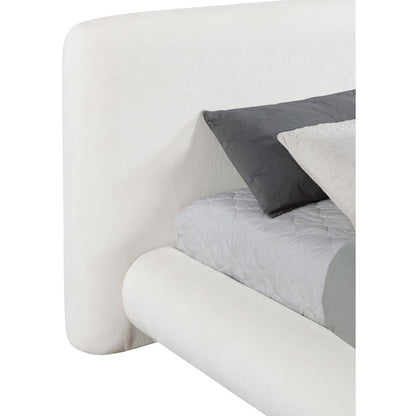 Blair Cream Chenille Fabric Upholstered King Bed