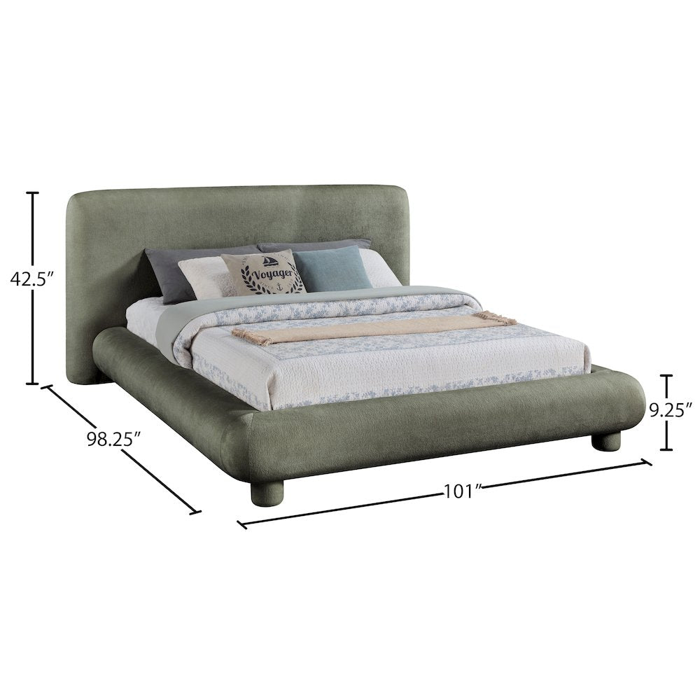 Blair Green Chenille Fabric Upholstered King Bed