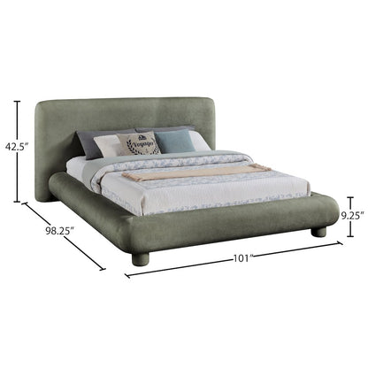 Blair Green Chenille Fabric Upholstered King Bed