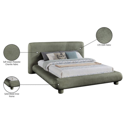 Blair Green Chenille Fabric Upholstered King Bed