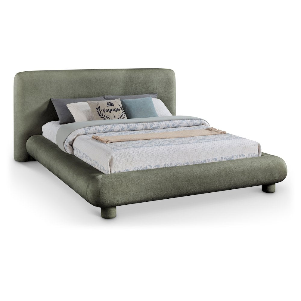 Blair Green Chenille Fabric Upholstered King Bed