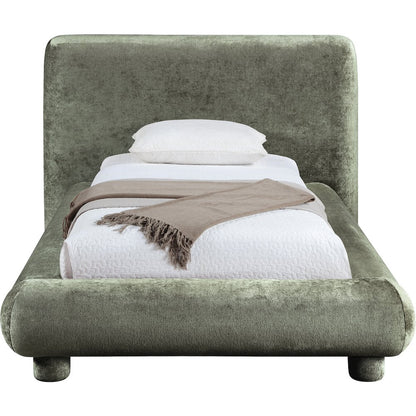 Blair Green Chenille Fabric Upholstered Twin Bed