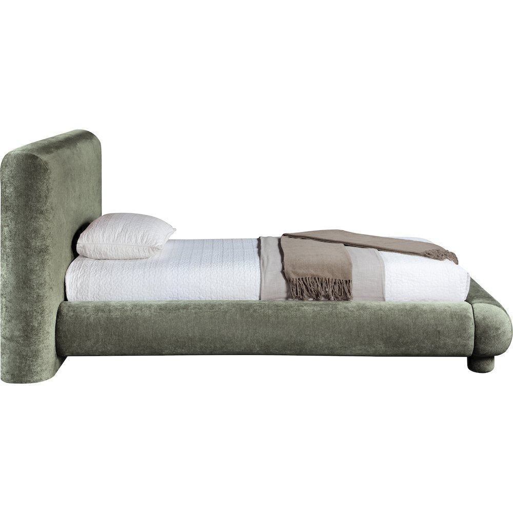 Blair Green Chenille Fabric Upholstered Twin Bed