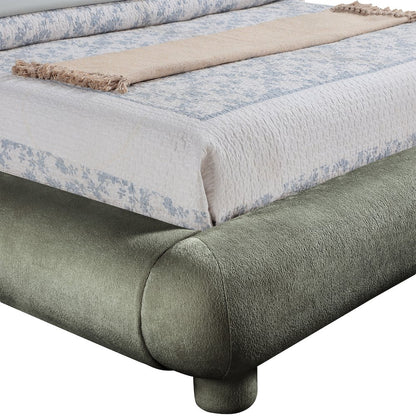 Blair Green Chenille Fabric Upholstered Twin Bed