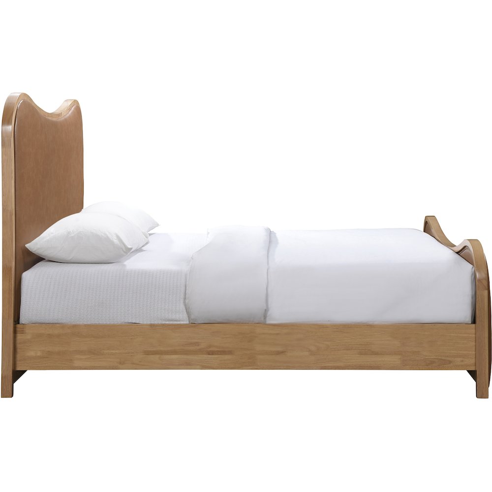 Arvada Cognac Vegan Leather Upholstered Full Bed (3 Boxes)