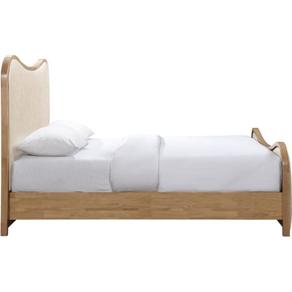 Arvada Cream Vegan Leather Upholstered King Bed (3 Boxes)