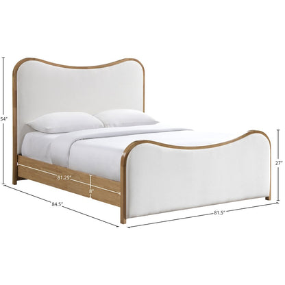 Arvada Cream Linen Textured Fabric Upholstered King Bed (3 Boxes)